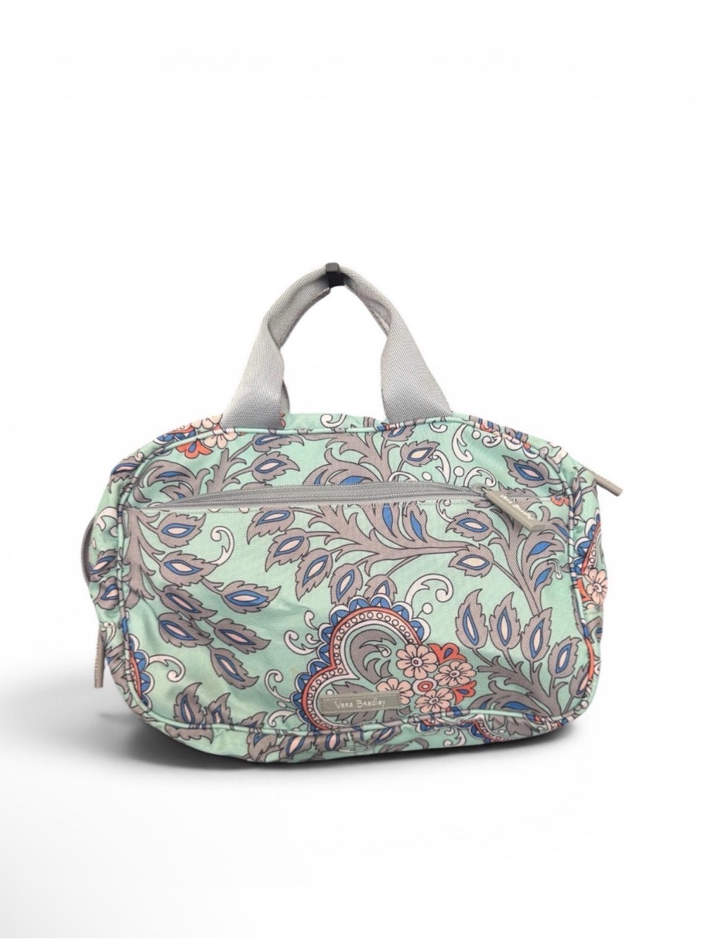 Vera Bradley Mint Paisley Tote with Gray Handles